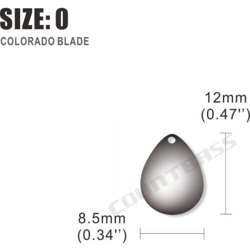 50PCS Size 0-8.5x12mm Nickel Plating Steel Colorado Spinner Blades Smooth Finish,DIY Spinner bait Fishing Lures, Ice Jigs