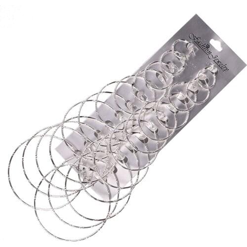 2018 Punk Style Hip hop Big Circle Hoop Earring Set For Women Girls Brincos Round Earrings Party Jewelry Gift 12 pair/set