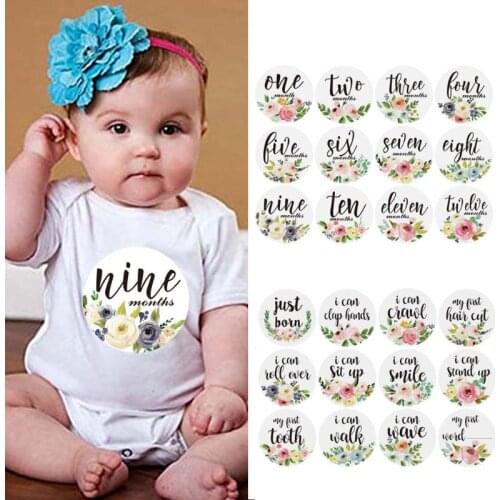 12 Pack Baby Monthly Stickers and Milestone Stickers Neutral Babys First Year Month