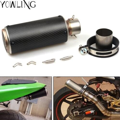 245mm310mm 60mm 51mm New Model stanless steel carbon fiber Universal Motorcycle Exhaust Muffler Racing Exhaust with free connect