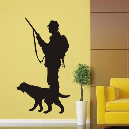 Hunt Dog Decal Hunting Dog Shotgun Sticker Hollow Sticker Hunter Car Window Vinyl Decal Funny Poster Motorcycle