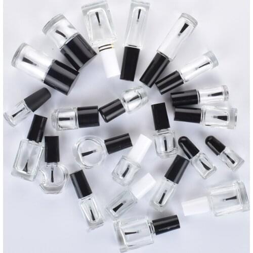 3ml 4ml 5ml 8ml 10ml Kinds Of Styles Clear Nail Polish Bottle With A Lid Brush Empty Cosmetic Containers Nail Glass Bottles