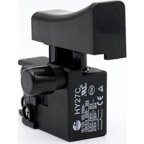 KEDU HY27C 125/250V Dustproof Trigger Switch Electric Tool ON OFF Push Button Switches for Electric Hammer Circular Saw Cutter