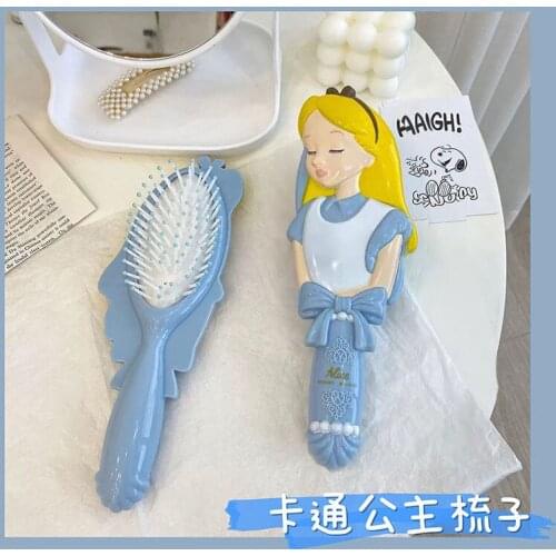 Disney Cartoon Alice Cute Girl Heart Princess Airbag Comb Massage Anti-static Curly Hair Comb Creative Portable Air Cushion Comb