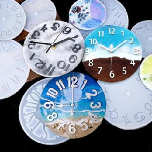 A variety of styles, crystal epoxy mirror, Roman Arabic numerals, clocks, clocks, silicone molds