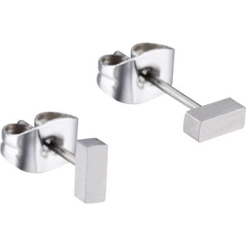 Wholesale 20 Pairs Pure Titanium Bar Earrings for Girl Geometric Modern Bar Stud Earrings 5mm 10mm 15mm