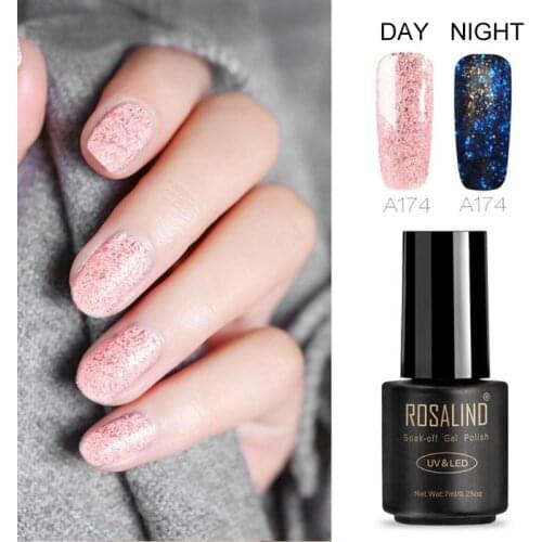Starry Rose Luminous Nail Polish Fluorescent Nail Polish Rose Gold Gel Nail Art UV LED Gel TSLM1