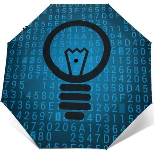 Wind Resistant Folding Automatic Umbrella Women Auto Digital Lightbulb Windproof Umbrellas Rain For Men Parasol