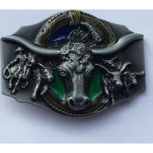 Longhorn Bull Western Belt Buckle SW-BY432 suitable for 4cm wideth belt