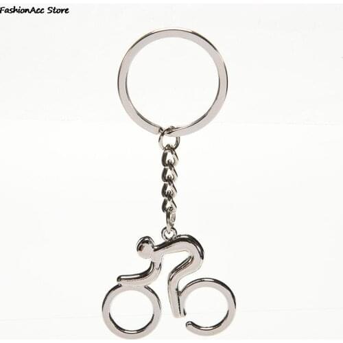 1PC Fashion Keyring Trinket Souvenirs Gift Metal Bike Trinket Metal Sports Casual Man Road bicycle Figure Keychain