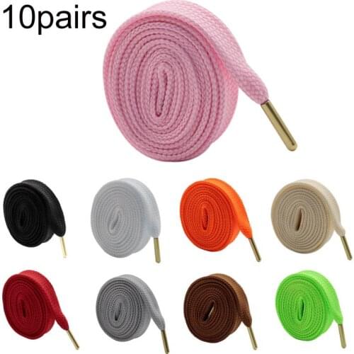 10 Pairs Fat Laces With Golden Metal Tips1.8CM Luxury Shoelaces Premium Polyester Bulk Order Custom Gift