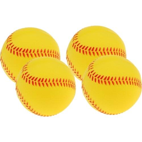 4x Exercise Safety Batting Practice Baseball Softball Bouncy Ball Yellow