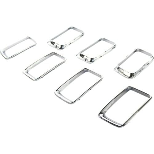 7PC Chrome Grill Ring Front Grille Inserts Cover Trim Kit for Jeep Grand Cherokee 2014-2016