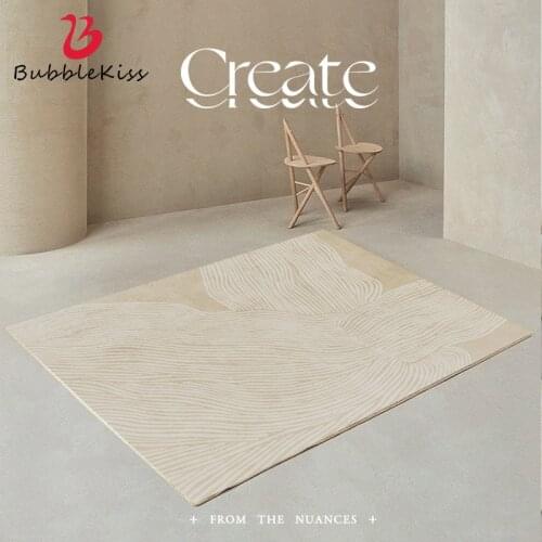 Bubble Kiss Abstract Art Beige Area Rug for Living Room Home Thickened Bedroom Decor Carpet Non-slip Bedside Balcony Floor Mat