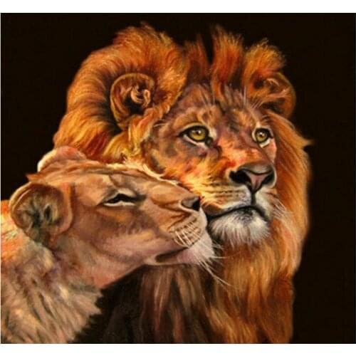 New Diy 5D Diamond Embroidery Tiger And Lion Pattern Full Dill Rhinestones Pasted Painting Cross Stitch Kits Mosaic Hobby Crafts