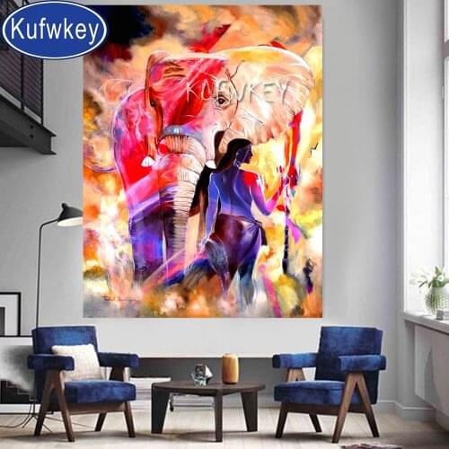 African Elephants diamond painting wild animals 5D DIY Diamond Painting Cross Stitch children painting diamond embroidery decor