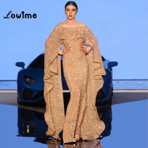 Arabic Evening Gown African Prom Dresses 2018 New Celebrity Dress Robe De Soiree Turkish Dubai Aibye Kaftan Glitter Gowns Party