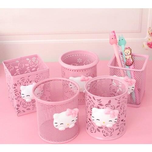 Large capacity, girly heart pen holder, beautiful and practical desktop storage box for childrens stationery