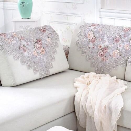 Sofa Backrest Towel Case Lace Fabric Sofa Slipcover Solid Wood Fabric Sofa Cover Dustproof Protective Cover