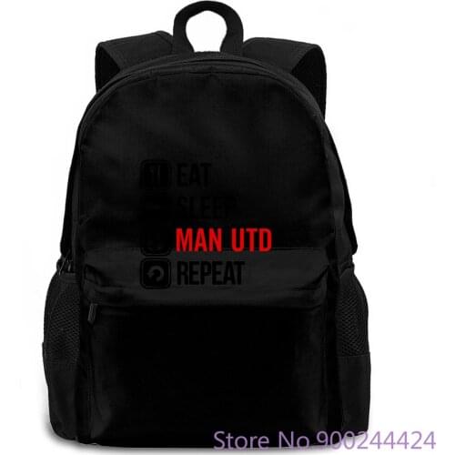Eat Sleep United - Premier Footballer Fan Chrstmas Brand Fitness Body Building women men backpack laptop travel school