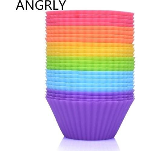 Cupcake Liners Mold 7CM 12pcs 6 Colors Muffin Round Silicone Cup Cake Tool Bakeware Baking Pastry Tools Kitchen Gadgets Ukraine