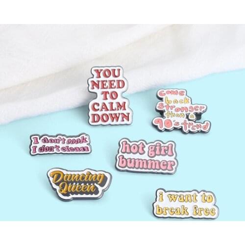 Creative Cartoon Alphabet Alloy Brooch Ins Personality Hot Gril Bummer Pink Letter Badge All-match Shirt Clothing Accessories