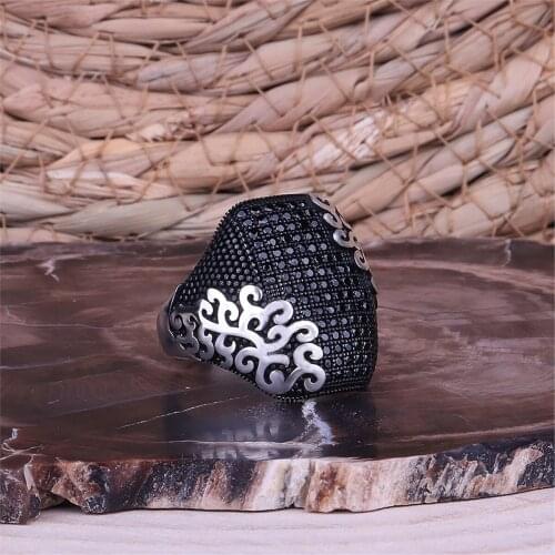 Micro Stone Inlaid 925 Sterling 925 K Silver Men 'S Ring