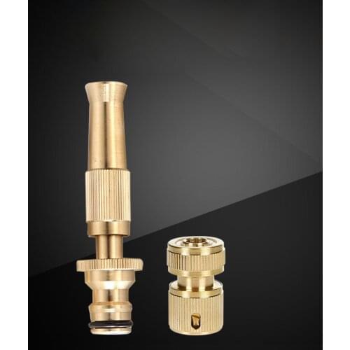 High Pressure Water Gun Sprinkle Adjustable Copper Sprinkler Irrigation system Nozzle G1/2 G3/4 Hose Copper Connector Kit