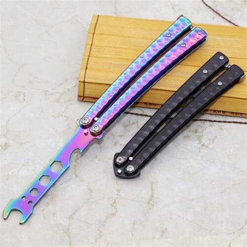 New Product Butterfly Knife Tool Pliers Foldable Portable Transformable Blunt Butterfly Knife Outdoor Game Training Tool
