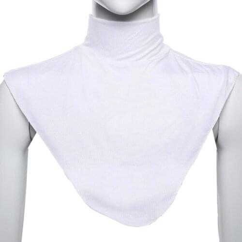 U90E Women Turtleneck Dickey Muslim Modal Detachable Half Top Solid Color False Collar Islamic Hijab Extension Neck Cover