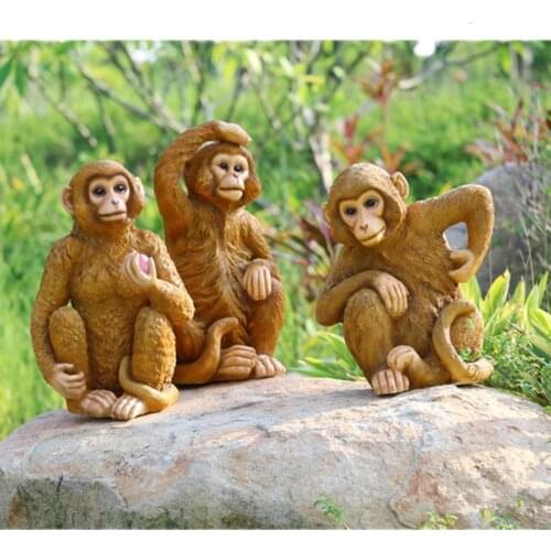 PASTORALE SNUB-NOSED MONKEY SIMULATION ANIMAL MODEL COLOPHONY CRAFTS SCULPTURE ROCKERY GARDEN DECORATION G1069