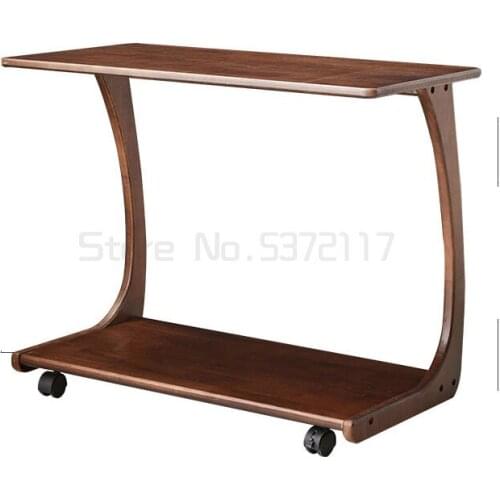 Movable small table beside solid wood sofa living room Mini tea table bedside square table