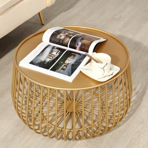 Edge polishing simple creative round coffee table high temperature baking varnish plating modern combination small-sized sofa