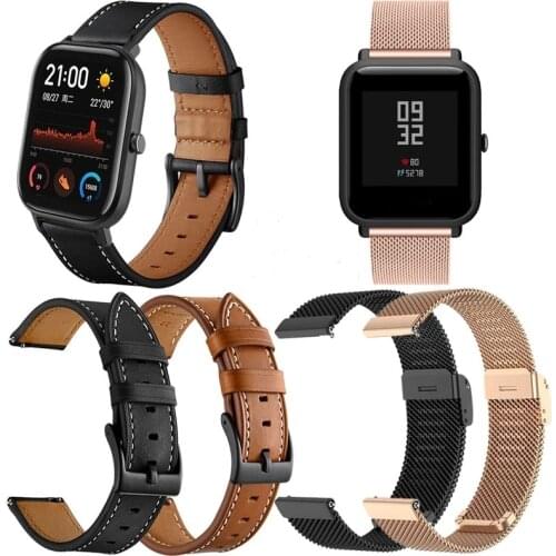 Stainless Steel Strap For Xiaomi Amazfit Bip U S GTS 2 Mini 2e GTR 2 47mm 42mm Stratos 3 Watchband 20mm 22mm Watch Band