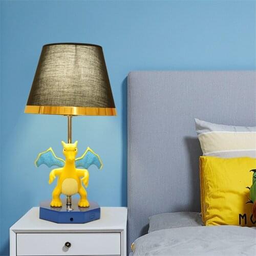 Modern Fire Dragon Table Lamp Childrens Room Bedroom Bedside Dinosaur Home Decoration Reading Lamp Study Boy Room Table Light