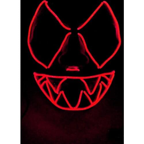 Glowing Horror EL Wire Mask Halloween Cosplay Party Supplies Luminous LED Mask Big Eyes Monster Mascara