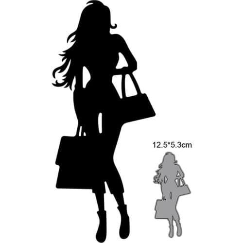 2021 Dies Shopping Woman Metal Cutting Dies Cut Die Mold Decoration Scrapbook Paper Craft Knife Mould Blade Punch Stencils Dies