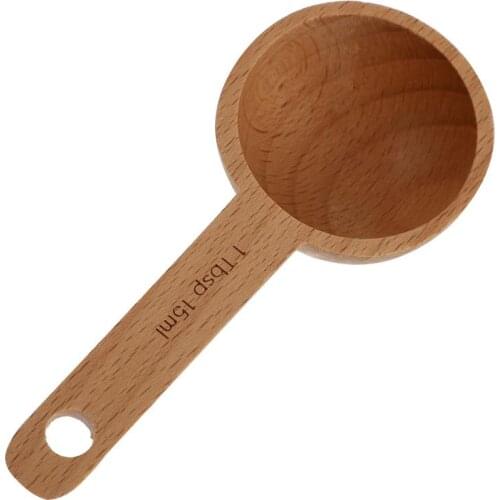 Creative 15ml Black Walnut Beech Wood Measuring Spoon Coffee Condiment Salt Sugar Powder Scoop Kitchen Gadgets