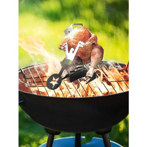 Outdoor BBQ American Motorcycle Barbecue Rack Creative Beach Barbecue Party Social Tool Portable Gathering Roast Chicken Rack