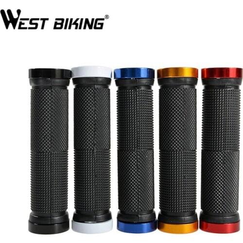 WEST BIKING 5 Colors Available Pair Lock-on Nonslip Rubber Handlebar MTB Bicycle Road Racing Cycling Double Lock Handlebar Grips