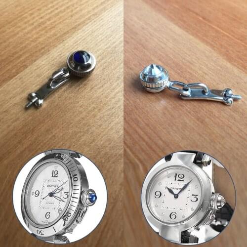 Sapphire Crystal screw watch crown protect guard for cartier pasha parts