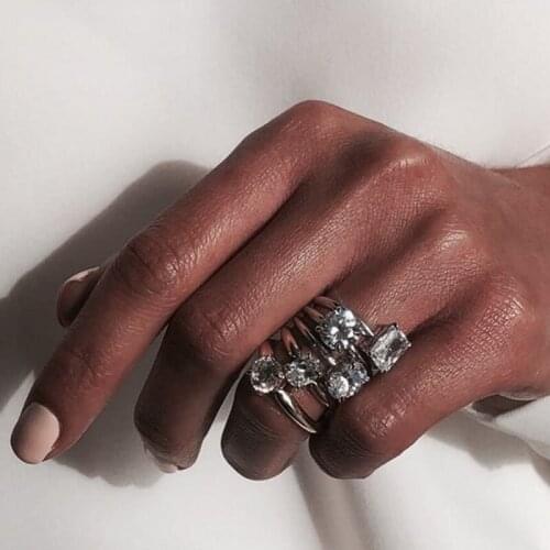 Vecalon solitaire Ring 100% Real 925 sterling silver 5A Sona Cz Promise Engagement Wedding band rings for women Bridal Jewelry