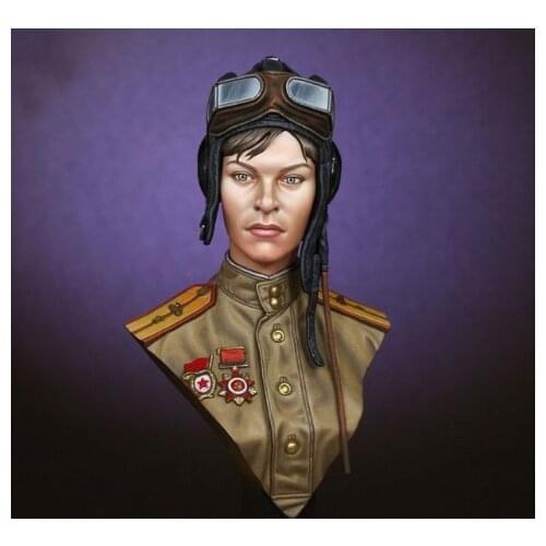 1/10 Scale Unpainted Resin bust WW2 Soviet Union Female Hero Tank Hand Figure Model Kit Free Shipping