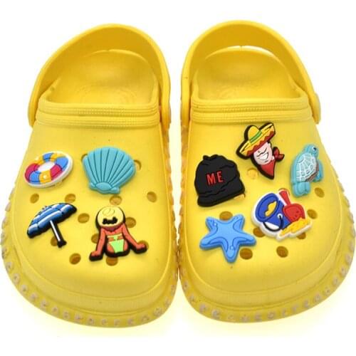 1 pcs 2021 New Designer Cartoon Beach Cute Shoes Charms Silicone Croc Slipper Accessories Brand New And High Quality For Gifts