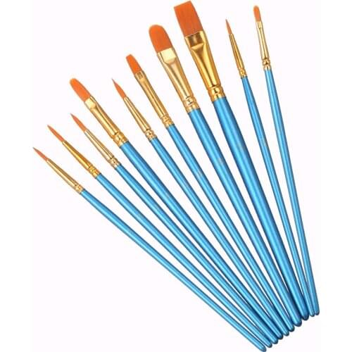 10 pcs/set Paint Brushes Watercolor Gouache Drawing Brushes Nylon Painting Brush for Children and Adults to Create Art Brushes