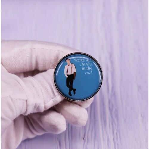 Eleventh Doctor We're All Stories in the End Pin Glass Cabochon Button Badge