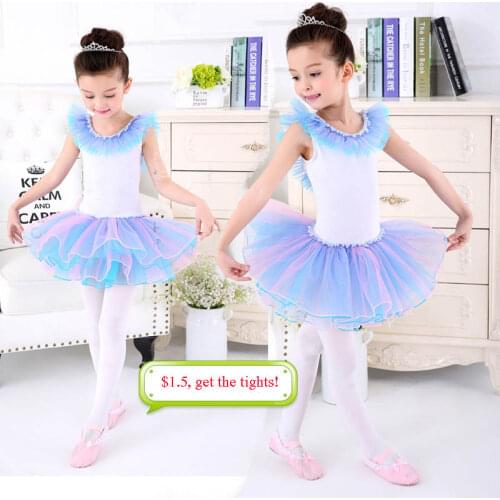 2016 New 90-150cm Children Gymnastics Leotard Ballet Tutu Dancewear Ropa De Ninas Girl Weddning Party Dress Ballerina Dress Kids