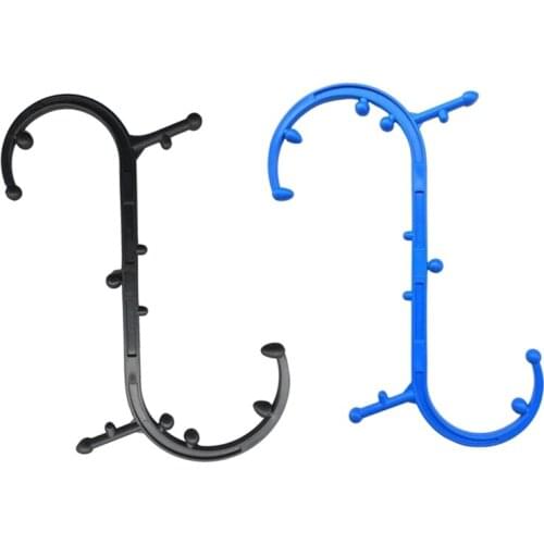 2x Portable Massager Point Blood Muscle Massage Stick Shoulder and Neck Back Self Massage Tool Fitness Blue & Black