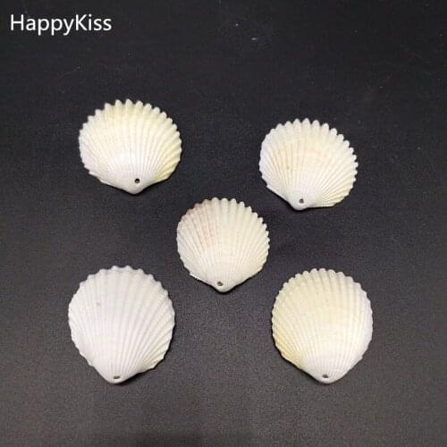 5pcs white seashells Natural shell conch DIY decoration sea style shell drilling and piercing beads