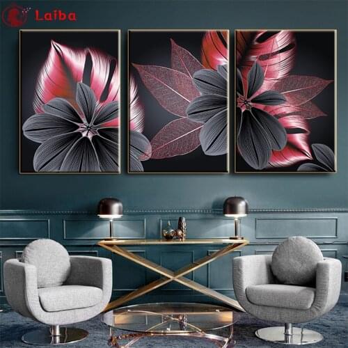 5D DIY Diamond Embroidery Abstract art, painted flowers Full Kits Needlework Diamond Painting Cross Stitch Decor For Home3pcs
